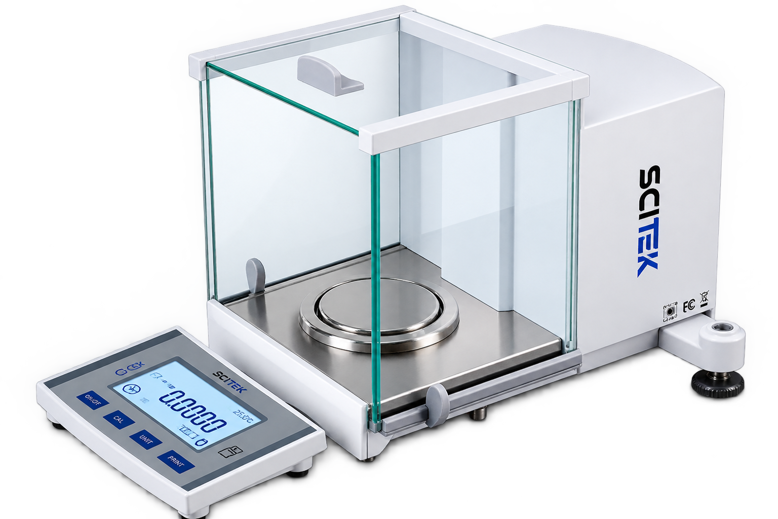 Scitek analytical balance with draught shield