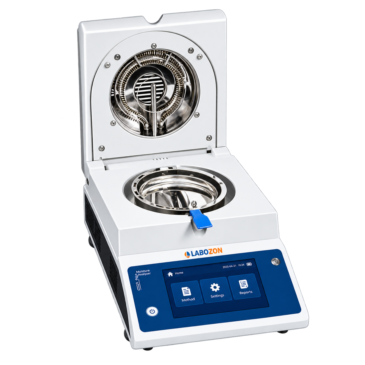 Labozon moisture analyzer with the heating chamber open